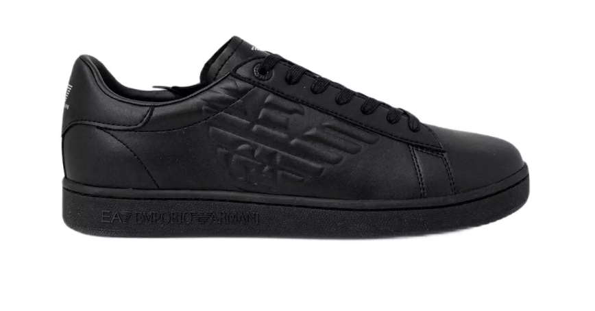 EA7 Men’s Black Leather Sneakers